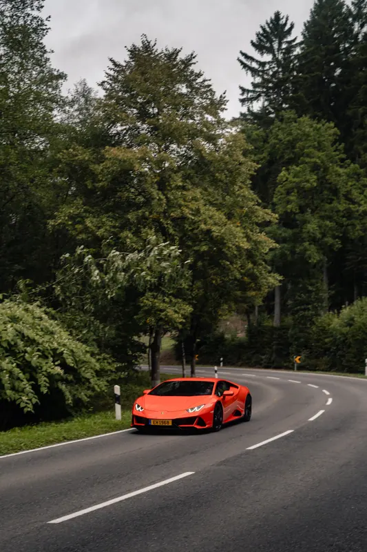 A red Ferrari on the tour route
