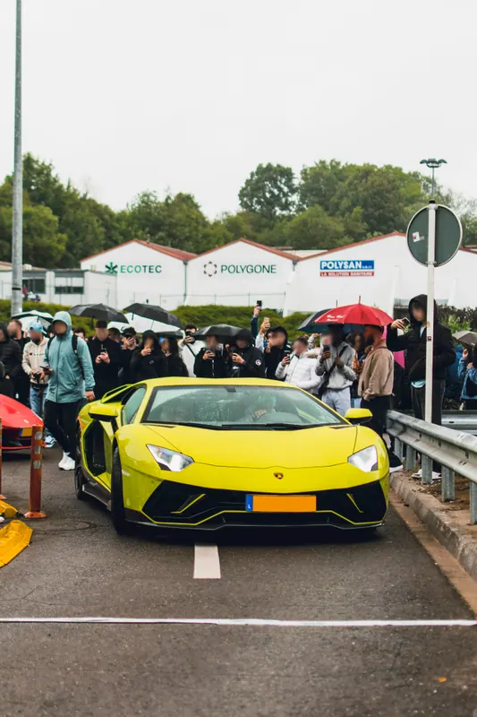 A yellow Lamborghini at Supercar Sunday