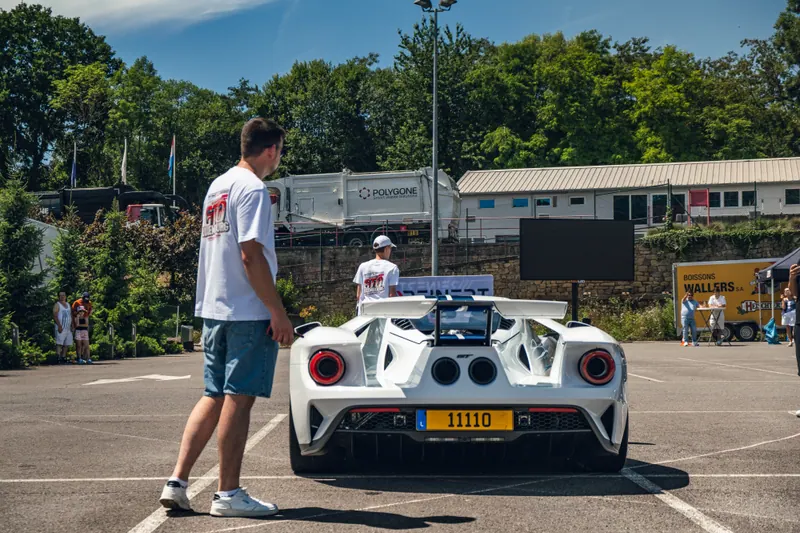 A white Ford GT at Supercar Sunday