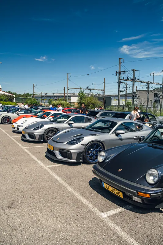 A line of sports cars at Supercar Sunday
